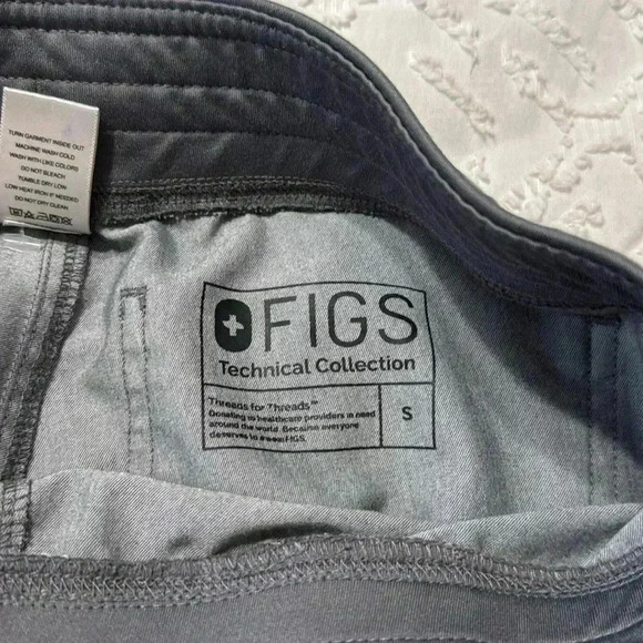 Figs Technical Collection Gray Drawstring Scrubs Pants Size Smalll - Picture 6 of 9